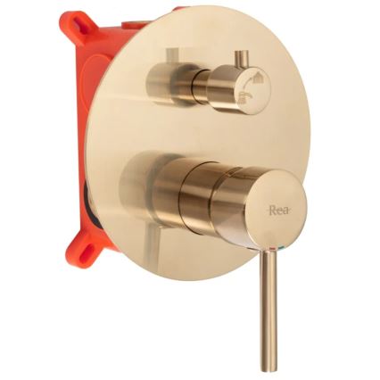 REA-B7503 - Wannen-Set LUNGO mit Unterputz-Armatur, gebürstetes Gold