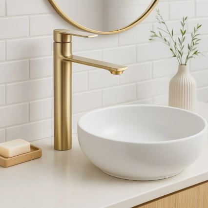 REA-B7962 - Waschtischarmatur STORM 29,5 cm gebürstetes Gold