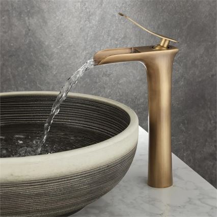 REA-B8120 - Waschtischarmatur LAGUNA 30 cm gebürstetes Gold