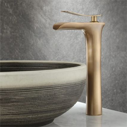REA-B8120 - Waschtischarmatur LAGUNA 30 cm gebürstetes Gold