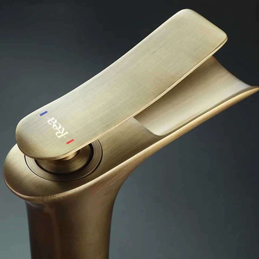 REA-B8120 - Waschtischarmatur LAGUNA 30 cm gebürstetes Gold