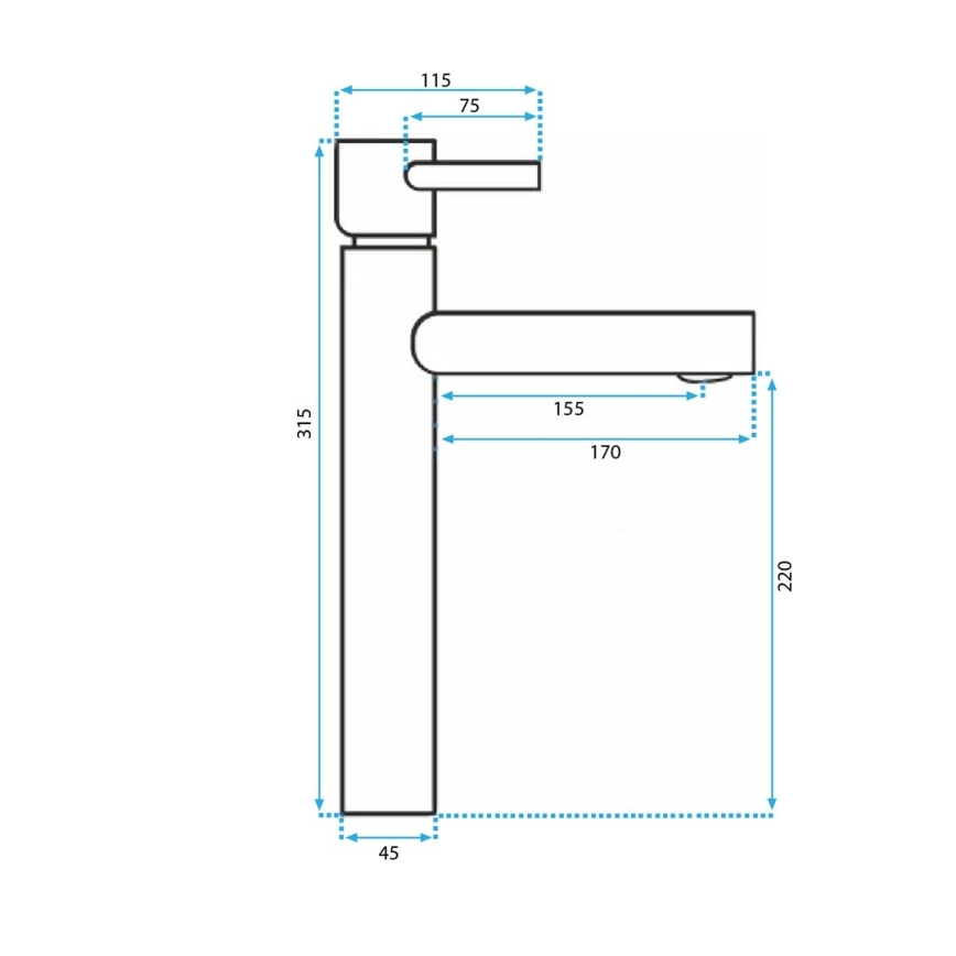REA-B8803 - Waschtischarmatur TESS 31,5 cm, goldfarben