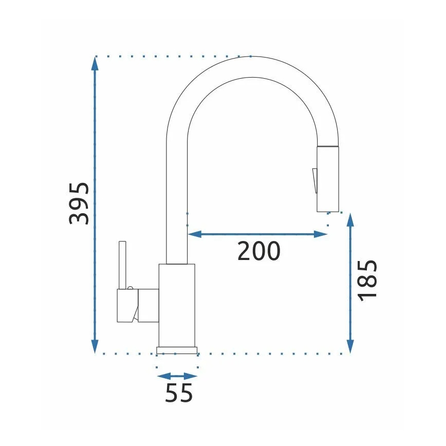 REA-B9146 - Küchenarmatur mit ausziehbarer Handbrause FRESH 39,5 cm Nickel
