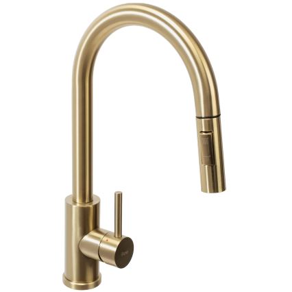 REA-B9148 - Spültischarmatur mit ausziehbarer Spülbrause FRESH 39,5 cm gebürstetes Gold