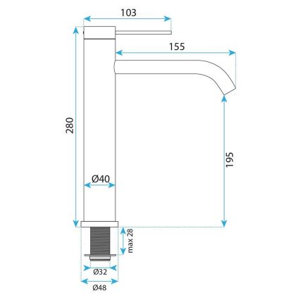 REA-B9322 - Waschtischarmatur RIVO 28 cm Titan