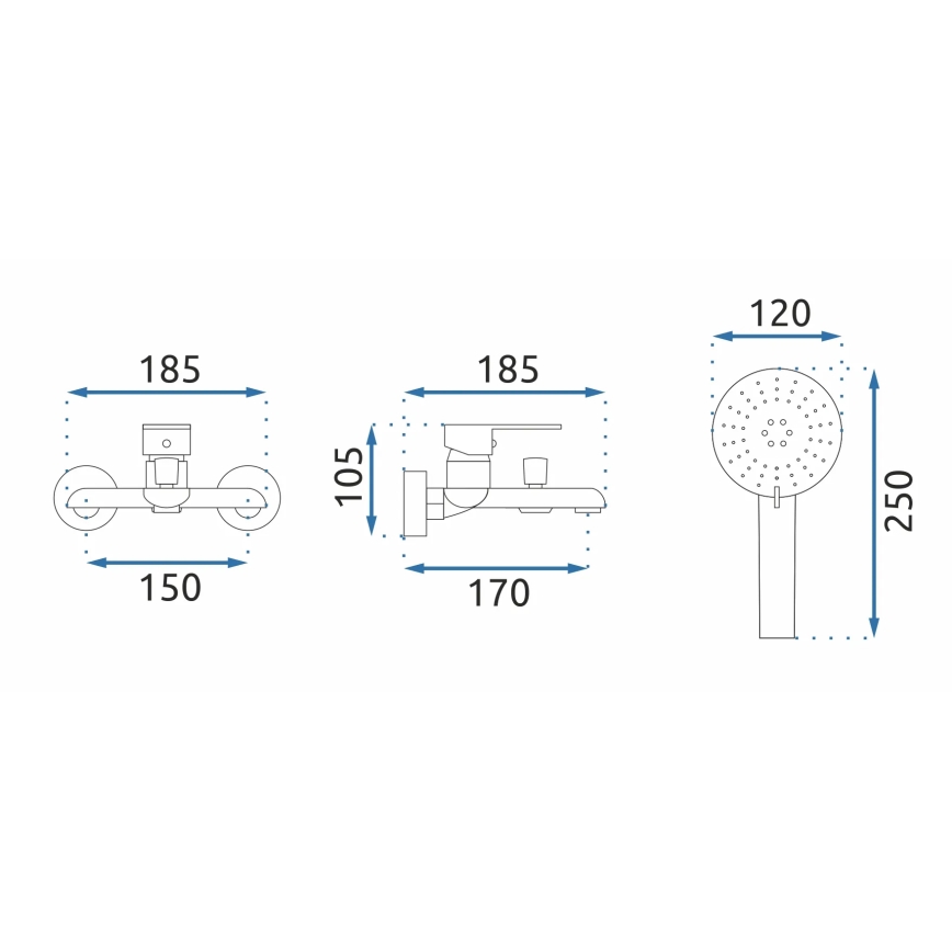 REA-B9932 - Badewannen-Set BLOOM mattweiß/gold