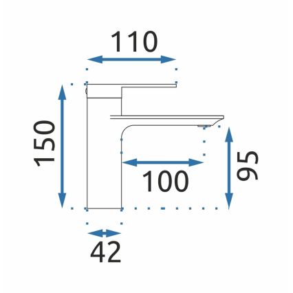 REA-B9986 - Waschtischarmatur STORM 15 cm matt schwarz