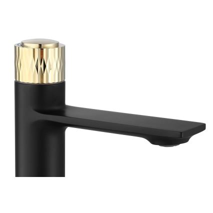 REA-B9987 - Waschtischarmatur STORM 16,5 cm Schwarz/Gold
