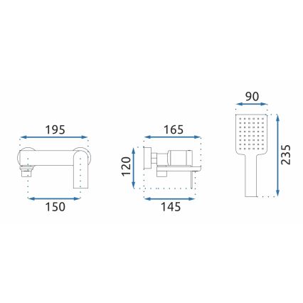 REA-B9989 - Badewannen-Set STORM matt schwarz