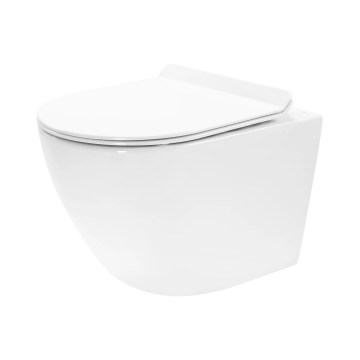 REA-C1400 - Wandhängendes WC mit WC-Sitz CARTER RIMLESS, Keramik/weiß