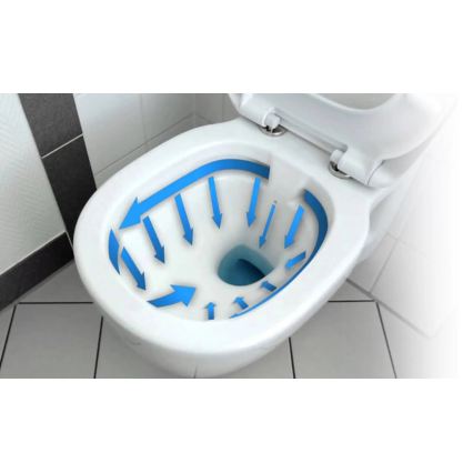 REA-C2760 - Wand-WC mit Toilettensitz CARLO FLAT MINI RIMLESS Keramik/glänzend weiß