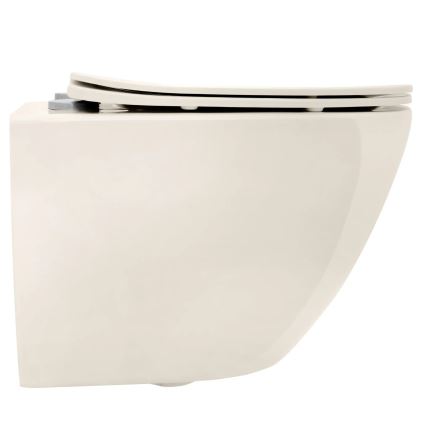 REA-C5500 - Wand-WC mit WC-Sitz CARLO MINI TORNADO RIMLESS Keramik/cremefarben