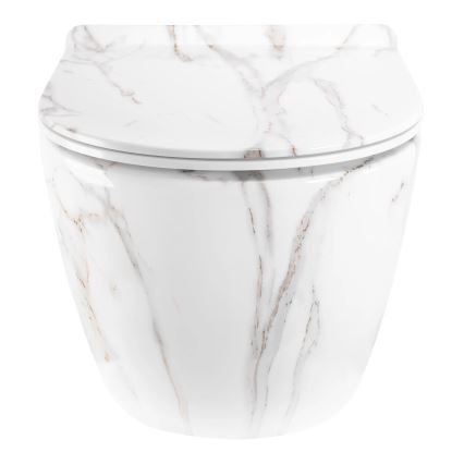 REA-C6390 - Wandhängendes WC mit WC-Sitz CARTER TORNADO RIMLESS, Keramik/Steinoptik