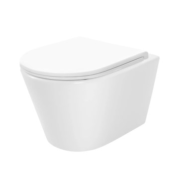 REA-C6800 - Wandhängendes WC mit WC-Sitz TITO TORNADO spülrandlos Keramik/weiß