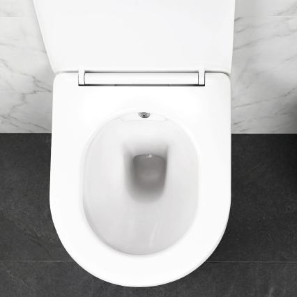 REA-C9701 - Wandhängendes WC mit Hand-Bidetbrause und WC-Sitz CARLO LUX Keramik/weiß