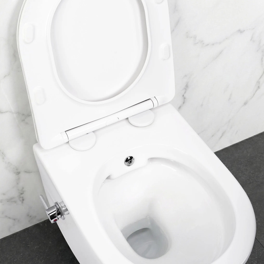 REA-C9701 - Wandhängendes WC mit Hand-Bidetbrause und WC-Sitz CARLO LUX Keramik/weiß