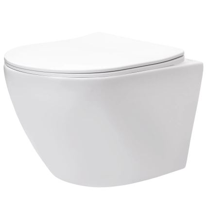 REA-C9701 - Wandhängendes WC mit Hand-Bidetbrause und WC-Sitz CARLO LUX Keramik/weiß