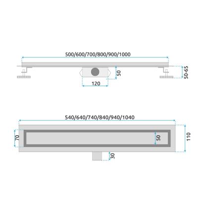 REA-G2502 - Ablaufrinne NEOX 70 cm Edelstahl