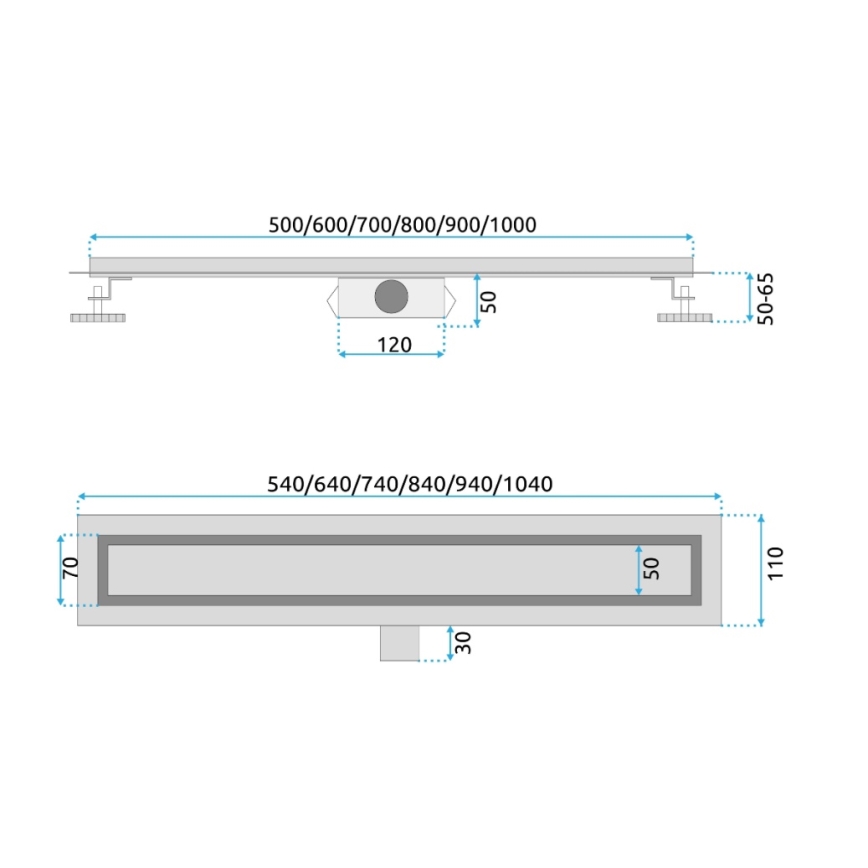 REA-G2503 - NEOX Abflussrinne 80 cm Edelstahl