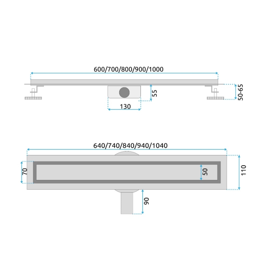 REA-G2704 - Duschrinne NEOX PRO 90 cm, Edelstahl/gebürstetes Gold