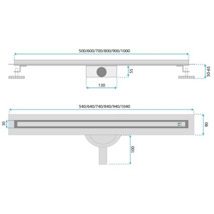 REA-G2710 - Duschrinne NEOX SLIM 80 cm Edelstahl/Schwarz