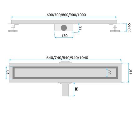 REA-G2738 - Abflussrinne NEOX PRO 100 cm gold