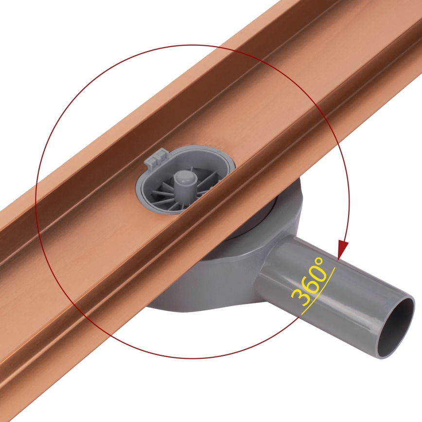 REA-G4800 - Ablaufrinne NEOX PRO 60 cm, gebürstetes Kupfer