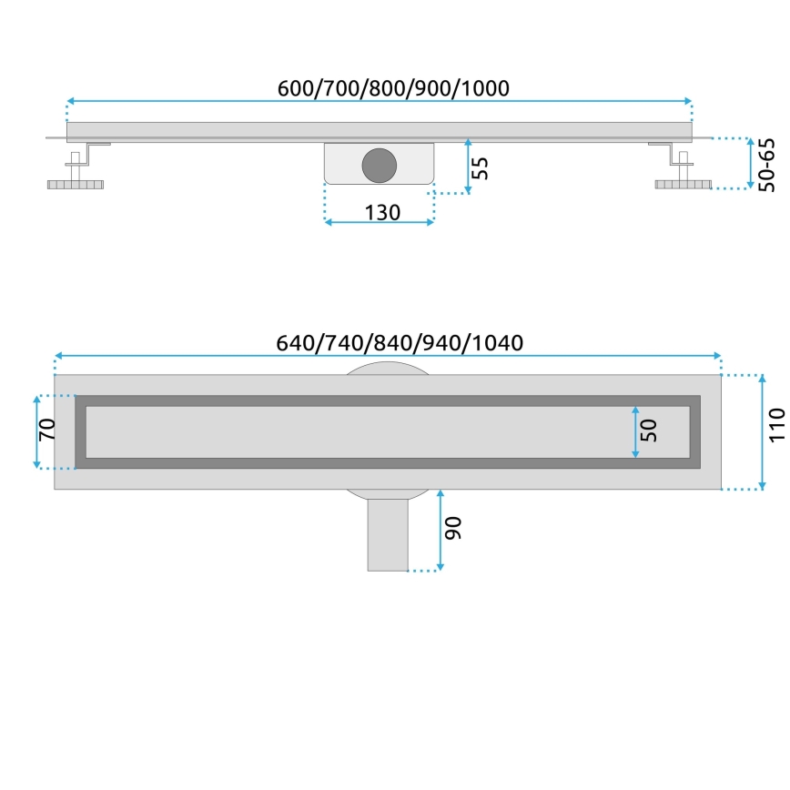 REA-G4800 - Ablaufrinne NEOX PRO 60 cm, gebürstetes Kupfer