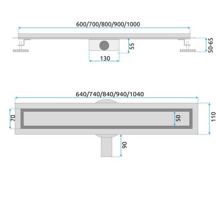 REA-G4801 - Abflussrinne NEOX PRO 70 cm gebürstetes Kupfer