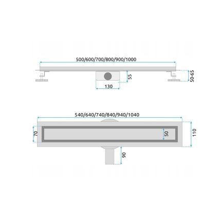 REA-G5808 - Ablaufrinne NEOX PRO 70 cm Edelstahl