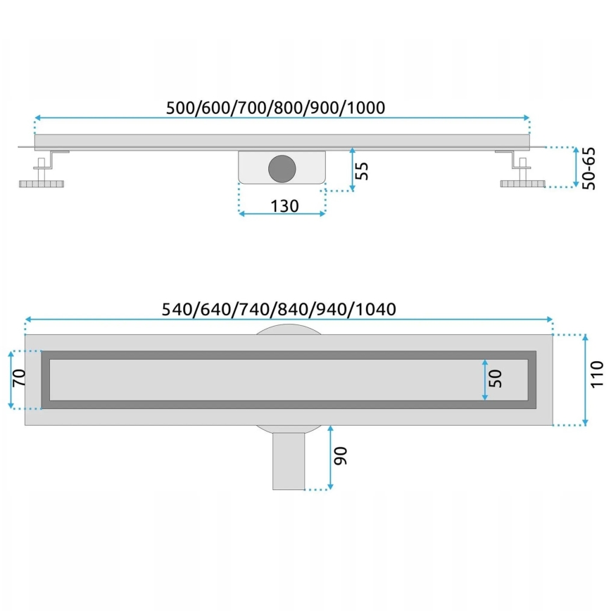 REA-G5810 - Duschrinne NEOX PRO 90 cm Nickel
