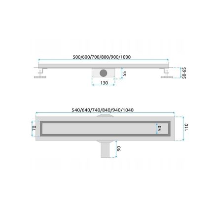 REA-G7803 - Ablaufrinne NEOX PRO 80 cm Edelstahl/schwarz