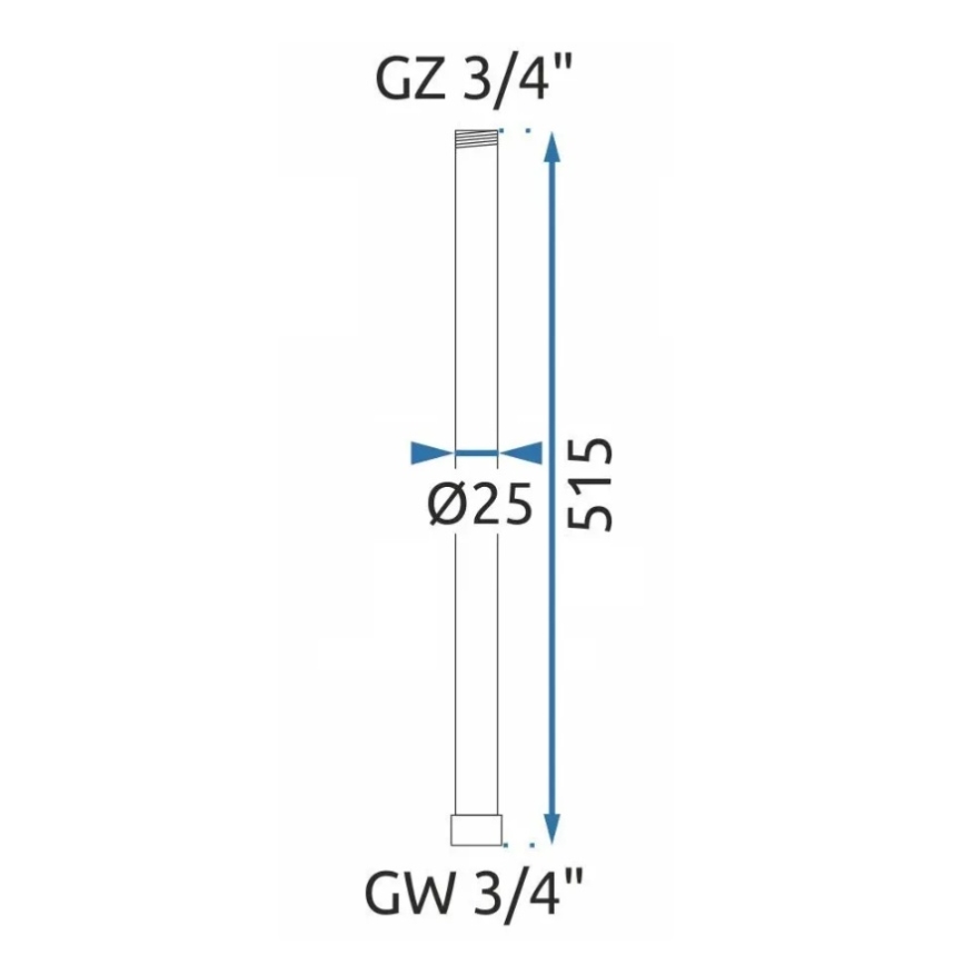 REA-K0881 - Verlängerungsstange für Dusch-/Wannen-Set 51,5 cm glänzender Chrom