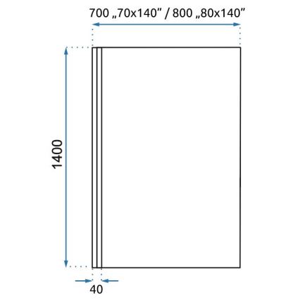 REA-K7390 - Badewannenschutzwand LAGOS 140x80 cm schwarz/Klarglas