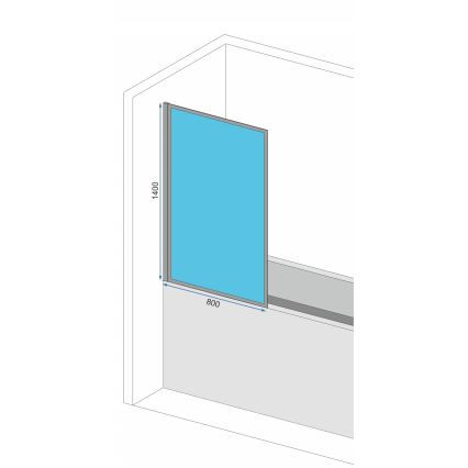 REA-K7633 - Bewegliche Badewannenabtrennung LAGOS 140x80 cm schwarz/transparent