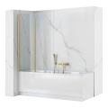 REA-K9777 - Faltbare Badewannenabtrennung AGAT 140x100 cm gebürstetes Gold/klar