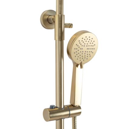 REA-P2323 - Duschset mit thermostatischer Armatur PAROT, gebürstetes Gold