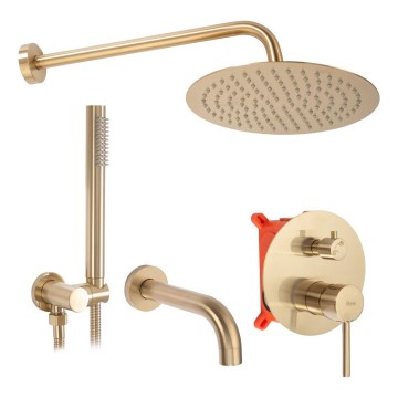 REA-P6609 - Duschset mit Unterputz-Armatur LUNGO, gebürstetes Gold