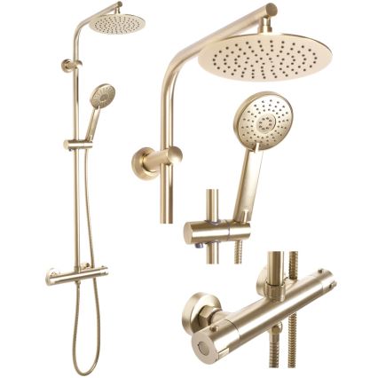 REA-P8413 - Duschset mit Thermostatarmatur BLISS, gebürstetes Gold