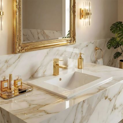 REA-U0190 - Eingelassenes Waschtischbecken DAFNE 46,5 × 72 cm Keramik/glänzend weiß