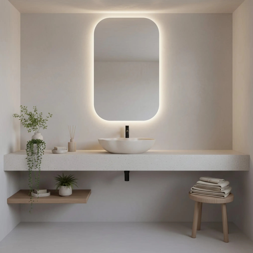 REA-U0617 - Aufsatzwaschbecken PEARL 38x50,5 cm Keramik/beige/Steinoptik