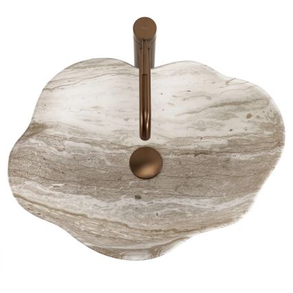 REA-U0618 - Aufsatzwaschbecken PEARL 38x50,5 cm Keramik/beige/Steinoptik