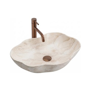 REA-U0619 - Aufsatzwaschbecken PEARL 38x50,5 cm Keramik/beige
