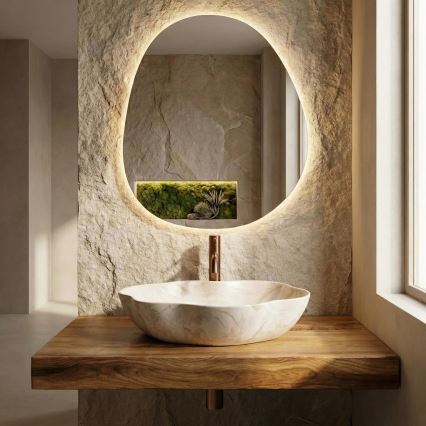 REA-U0619 - Aufsatzwaschbecken PEARL 38x50,5 cm Keramik/beige