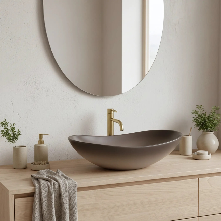 REA-U0626 - Aufsatzwaschbecken ROYAL 36x62 cm Keramik/Braun