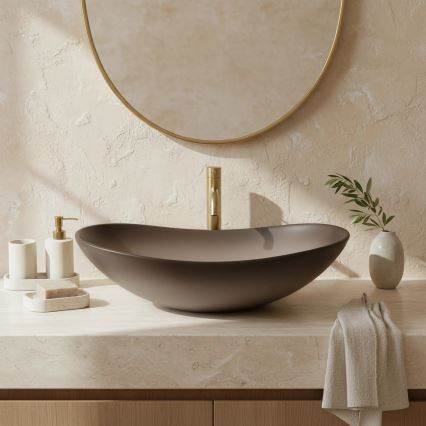 REA-U0626 - Aufsatzwaschbecken ROYAL 36x62 cm Keramik/Braun