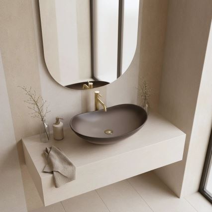 REA-U0626 - Aufsatzwaschbecken ROYAL 36x62 cm Keramik/Braun
