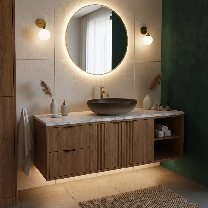 REA-U0627 - Aufsatzwaschbecken CAROLA 39x51,5 cm Keramik/braun