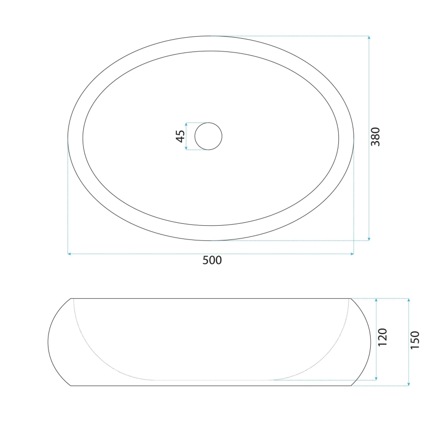 REA-U0634 - Aufsatzwaschbecken MIKA GABRO 38x50 cm schwarz/Steinoptik