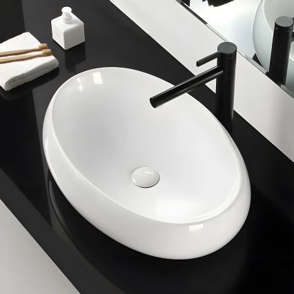 REA-U0656 - Aufsatzwaschbecken MELANIA 40,5x60 cm Keramik/hochglanzweiß